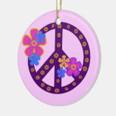 Flowers Peace Symbol T-shirts en cadeaus Keramisch Ornament (Links)