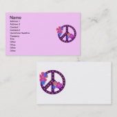 Flowers Peace Symbol T-shirts en cadeaus Visitekaartje (Voorkant / Achterkant)