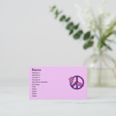Flowers Peace Symbol T-shirts en cadeaus Visitekaartje (Staand voorkant)