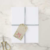 Flowers Peach Bow Vrijgezellenfeest Cadeaulabel (Met Touw)