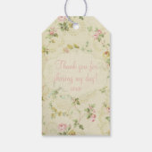 Flowers Peach Bow Vrijgezellenfeest Cadeaulabel (Achterkant)
