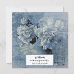 *~* Flowers  Peony AR23 QR RSVP WEDDING Kaart