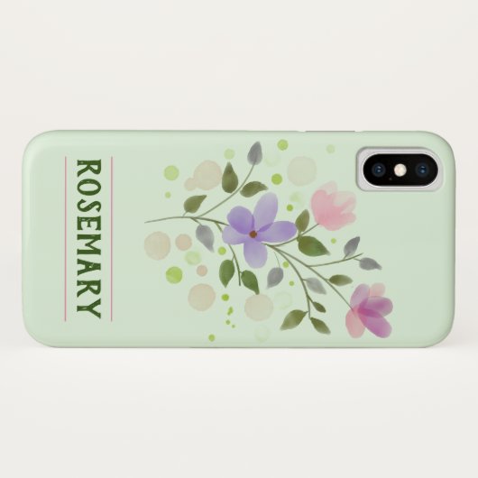 Flowers & Personeelsbenaming Rosemary Case-Mate iPhone Case (Achterkant (horizontaal))