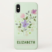 Flowers & Persoonlijke naam Elizabeth Case-Mate iPhone Case (Achterkant)