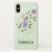 Flowers & Persoonlijke naam Rebecca Case-Mate iPhone Case (Achterkant)