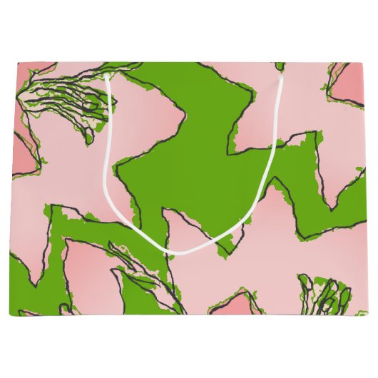 Flowers Pink and Green AKA Sorority Groot Cadeauzakje (Voorkant)