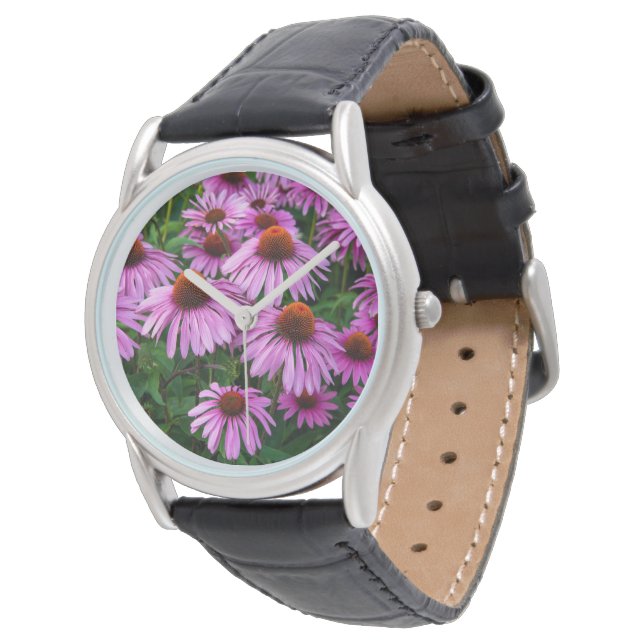 Flowers | Pink Coneflower Garden Horloge (Gekanteld)