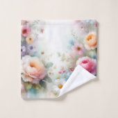 Flowers Pink Red Blue White Yellow Green Floral Bad Handdoek (Wasdoekje)
