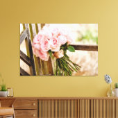 Flowers | Pink Rose Bouquet Canvas Afdruk (Insitu (Woonkamer))