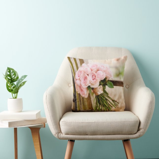 Flowers | Pink Rose Bouquet Kussen (Stoel)
