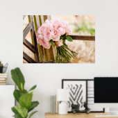 Flowers | Pink Rose Bouquet Poster (Thuiskantoor)