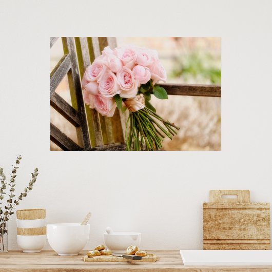 Flowers | Pink Rose Bouquet Poster (Keuken)