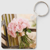 Flowers | Pink Rose Bouquet Sleutelhanger (Achterkant)