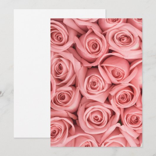 Flowers | Pink Roses Bedankkaart (Voorkant / Achterkant)