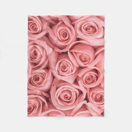 Flowers | Pink Roses Fleece Deken (Voorkant)