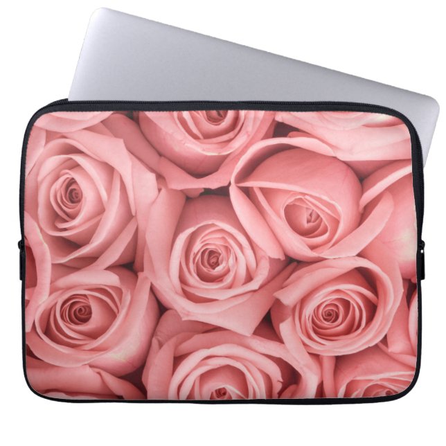 Flowers | Pink Roses Laptop Sleeve (Voorkant)