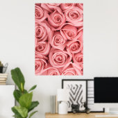 Flowers | Pink Roses Poster (Thuiskantoor)