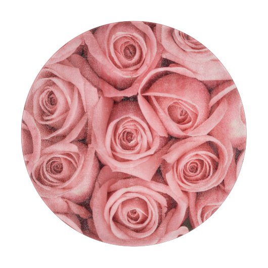 Flowers | Pink Roses Snijplank (Voorkant)