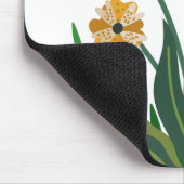 Flowers Pink Yellow Waterverf Bouquet Muismat (Hoek)