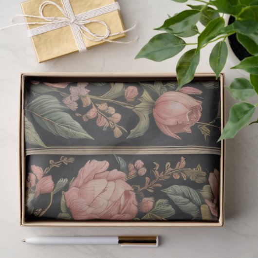 Flowers poems & postcard tissue paper tissuepapier (Geschenk)