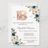 Flowers Polka Dots 18th Birthday Kaart (Voorkant)