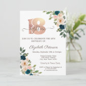 Flowers Polka Dots 18th Birthday Kaart (Staand voorkant)