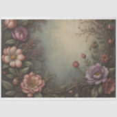 Flowers & postcard no2 vintage tissue paper tissuepapier (Voorkant)