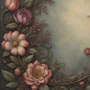 Flowers & postcard no2 vintage tissue paper tissuepapier