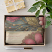 Flowers & postcard no4 vintage tissue paper tissuepapier (Geschenk)