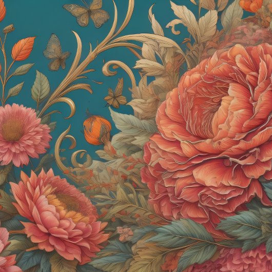 Flowers & postcard v5 vintage tissue paper tissuepapier