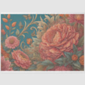 Flowers & postcard v5 vintage tissue paper tissuepapier (Voorkant)