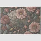 Flowers & postcard v7 vintage tissue paper tissuepapier (Voorkant)
