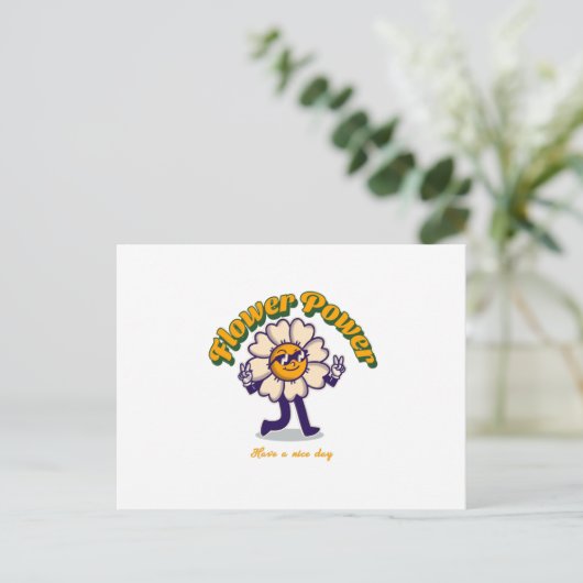 Flowers Power - Een leuke dag grappig Briefkaart (Staand voorkant)