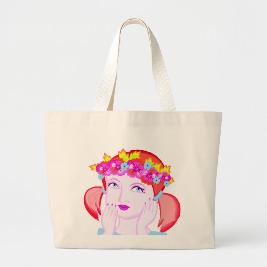 Flowers Princess Bag Grote Tote Bag (Voorkant)