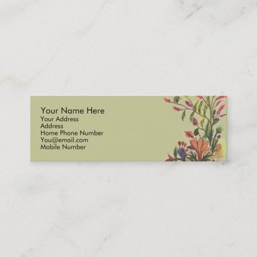 Flowers Profile Card Mini Visitekaartje (Voorkant)
