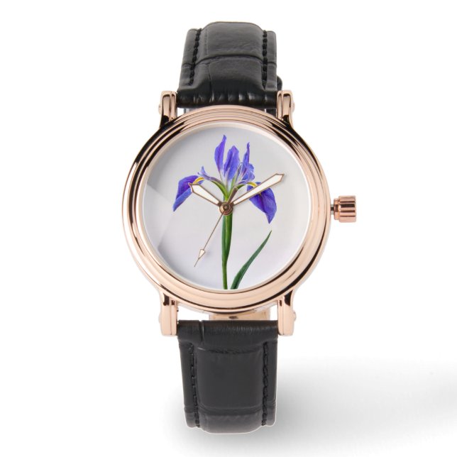 Flowers | Purple Iris Flower Horloge (Voorkant)