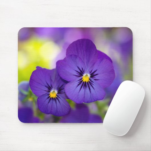 Flowers | Purple Pansie Muismat (Met muis)