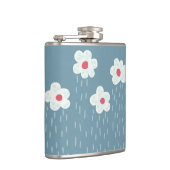 Flowers Raining Springtime Blue Gloomy Fun Heupfles (Rechts)