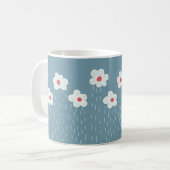 Flowers Raining Springtime Blue Gloomy Fun Koffiemok (Voorkant links)
