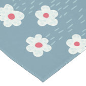 Flowers Raining Springtime Blue Gloomy Fun Korte Tafelloper (Hoek)