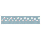 Flowers Raining Springtime Blue Gloomy Fun Korte Tafelloper (Horizontaal)