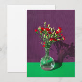 Flowers Red Carantion Bouquet Bedankkaart (Voorkant / Achterkant)