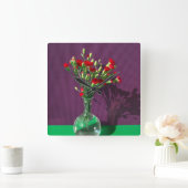 Flowers Red Carantion Bouquet Vierkante Klok (Huis)