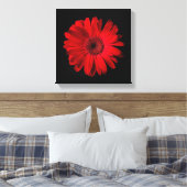Flowers | Red Gerbera Daisy Canvas Afdruk (Insitu (Slaapkamer))