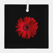 Flowers Red Gerbera Daisy Glas Ornament (Achterkant)