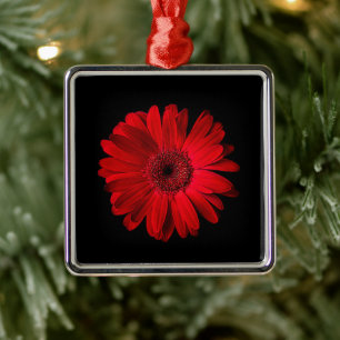 Flowers Red Gerbera Daisy Metalen Ornament
