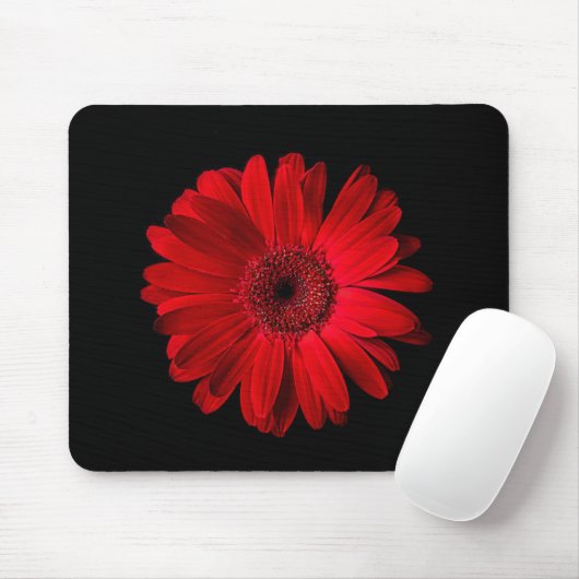 Flowers Red Gerbera Daisy Muismat (Met muis)