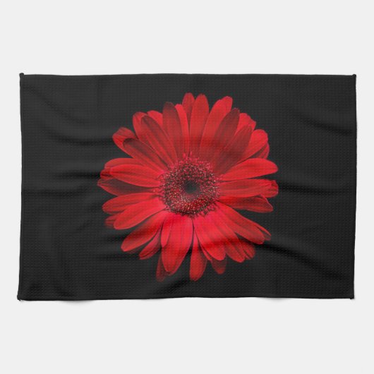 Flowers Red Gerbera Daisy Theedoek (Horizontaal)