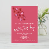 Flowers Red Pink Friends Galentine Day Kaart (Staand voorkant)