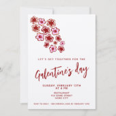 Flowers Red Pink Friends Galentine Day Kraft Kaart (Voorkant)